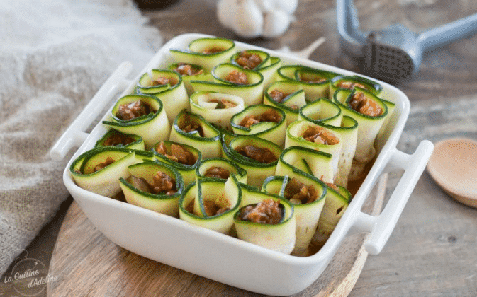 Cannelonis de courgettes à l'esturgeon fumé