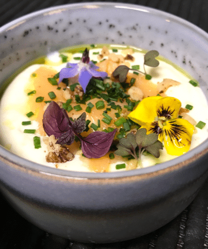 Œuf parfait à l'esturgeon fumé