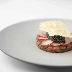 tartare d'esturgeon fumé